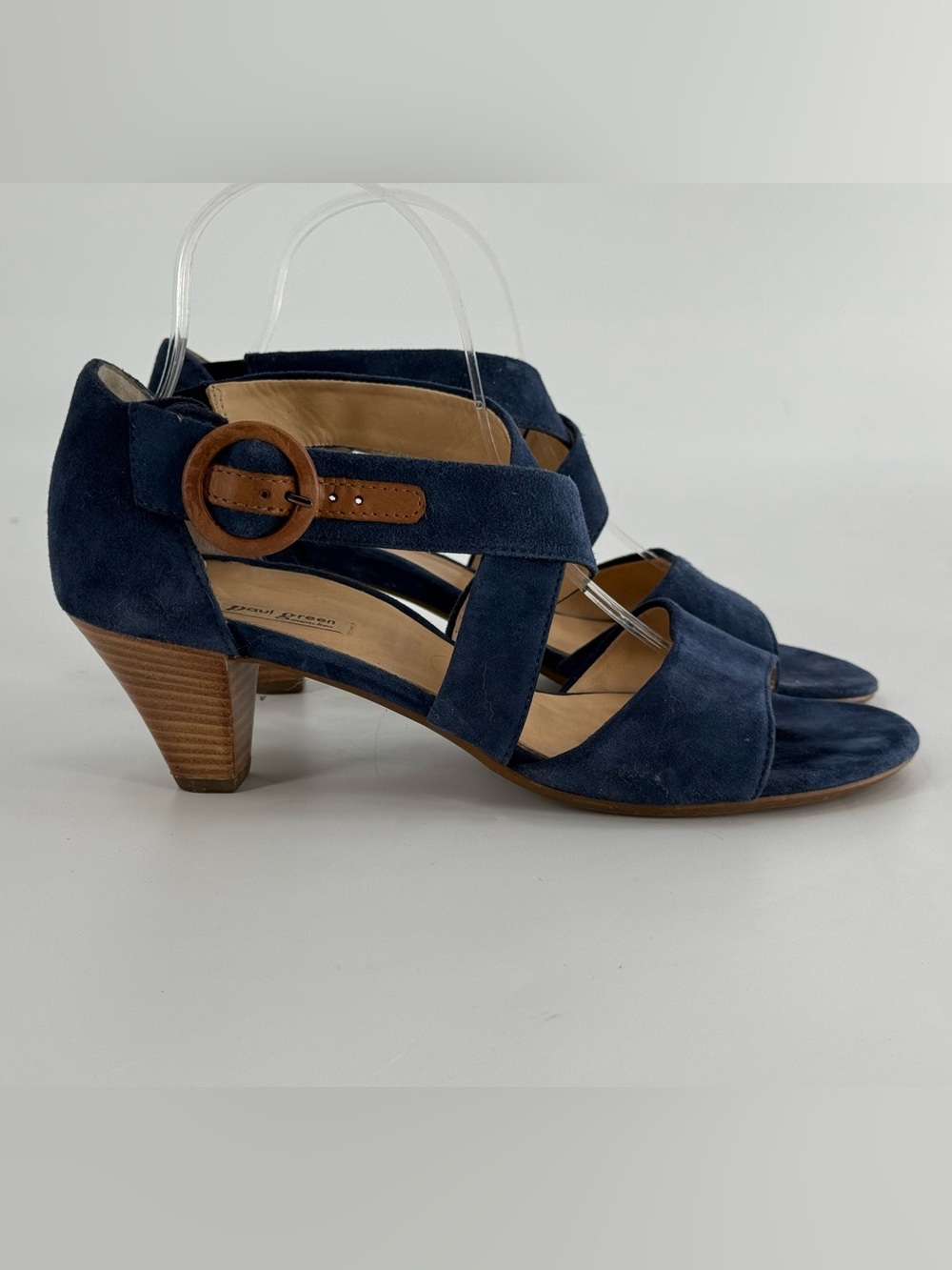 Paul Green Blue‎ Suede Heels Sandals 9